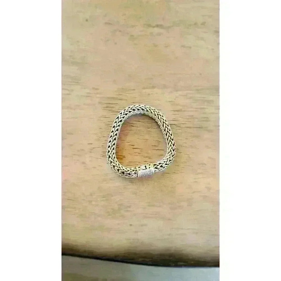 John Hardy 925 Sterling Silver Pave Diamond 12mm Classic Chain Bracelet - Picture 6 of 10